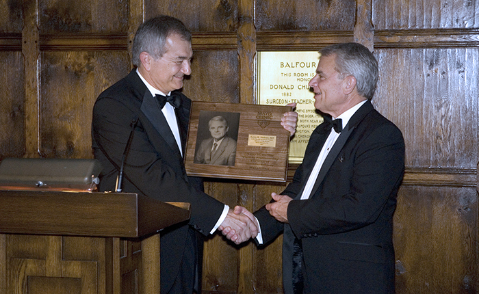 Dr. Larry Hollier being honored by Mayo Clinic